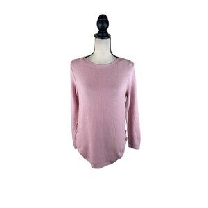 Westport Knit Pullover Sweater Feminine Side Button Detail NWT SP